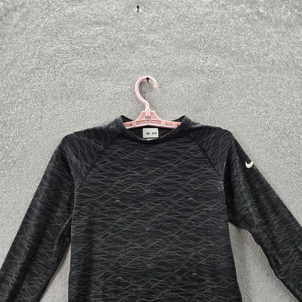 Nike Men Activewear‎ Top M Black Geometric Dri-Fit Pro Combat Compression